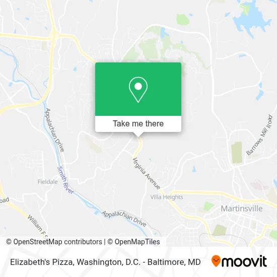 Elizabeth's Pizza map