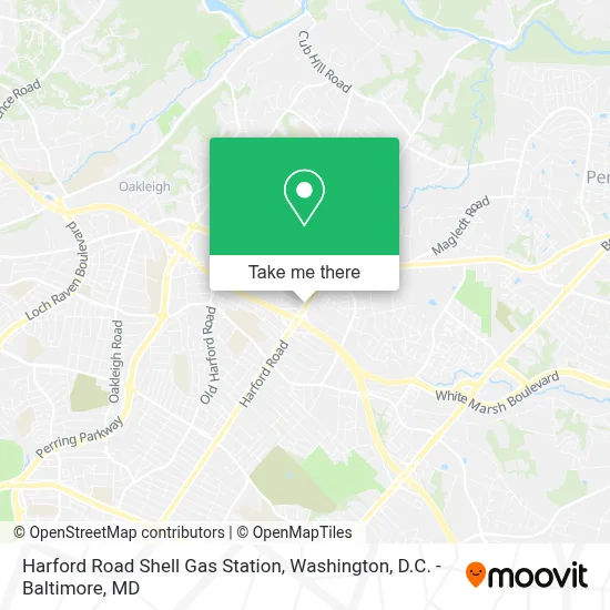 Harford Road Shell Gas Station map