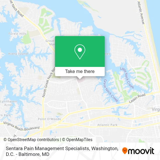 Sentara Pain Management Specialists map