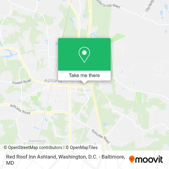 Red Roof Inn Ashland map