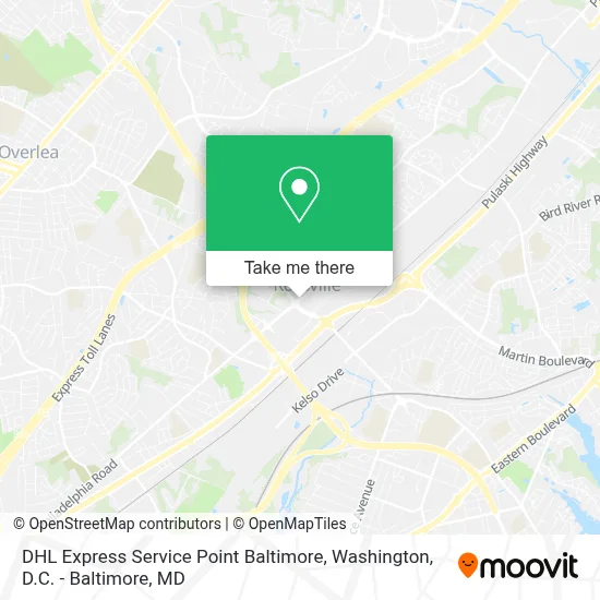 DHL Express Service Point Baltimore map