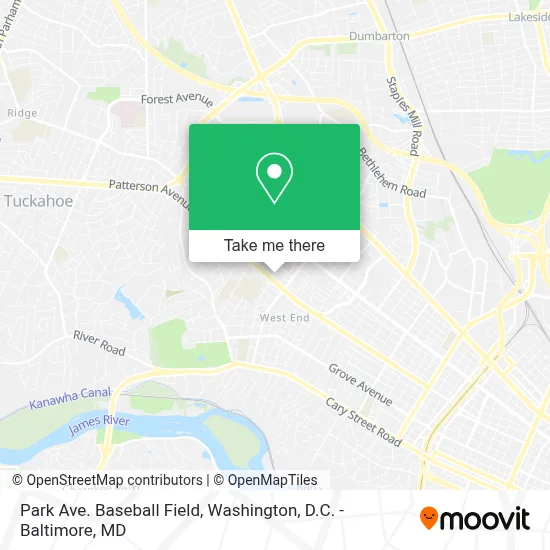 Park Ave. Baseball Field map
