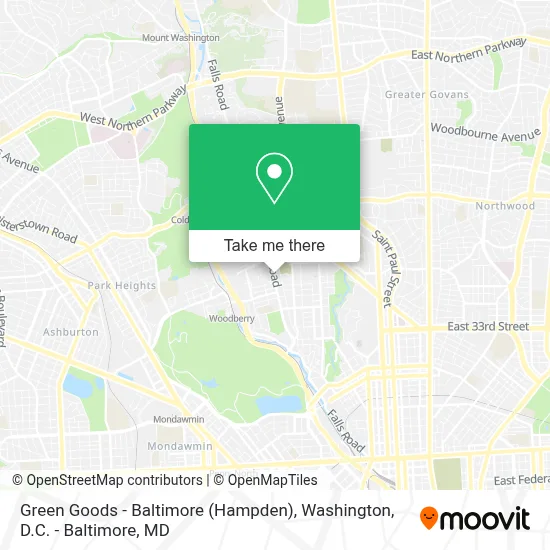 Green Goods - Baltimore (Hampden) map