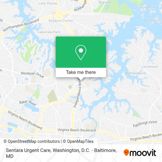 Sentara Urgent Care map