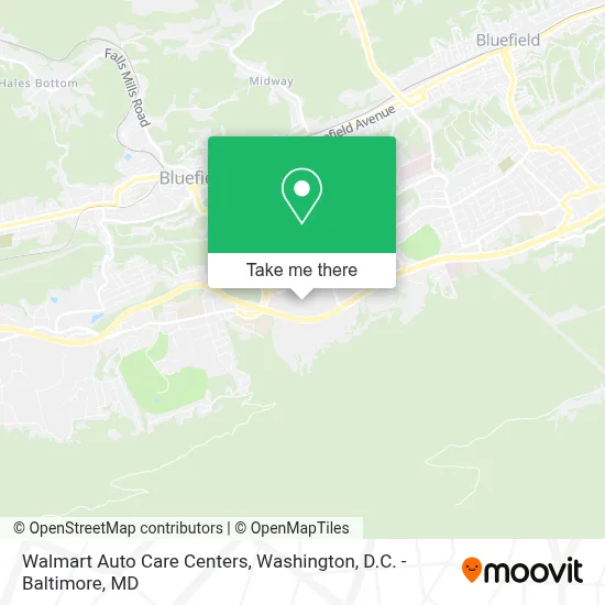 Walmart Auto Care Centers map