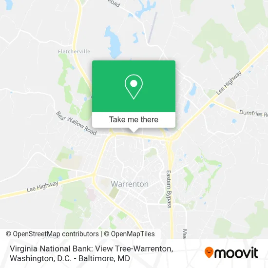 Virginia National Bank: View Tree-Warrenton map