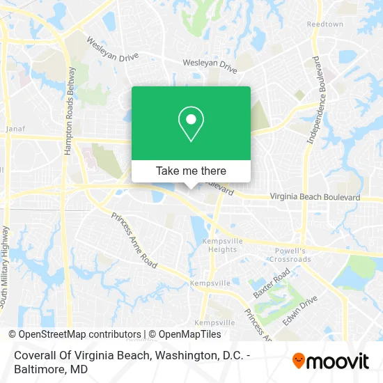 Coverall Of Virginia Beach map