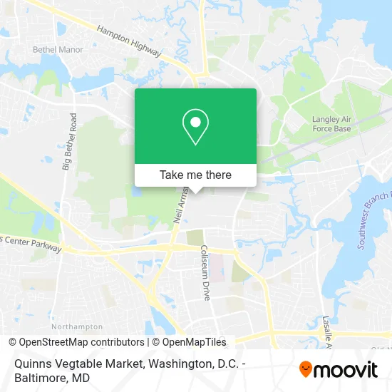 Quinns Vegtable Market map