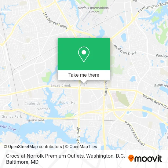 Crocs at Norfolk Premium Outlets map