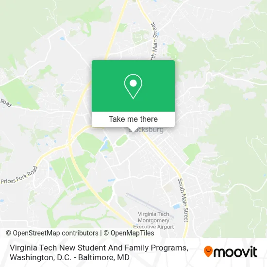 Virginia Tech New Student And Family Programs map