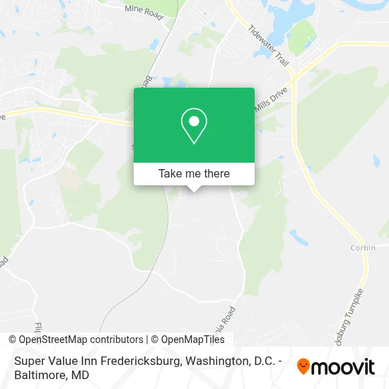 Super Value Inn Fredericksburg map