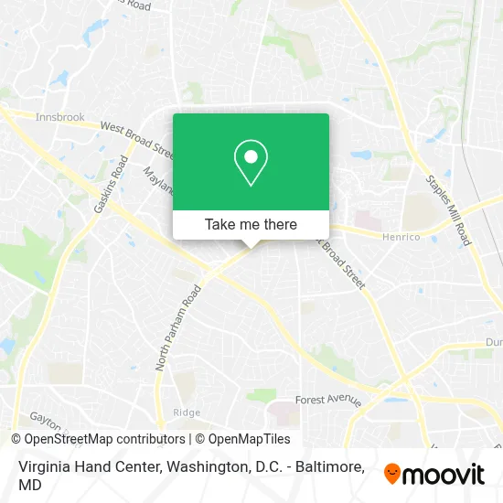Virginia Hand Center map
