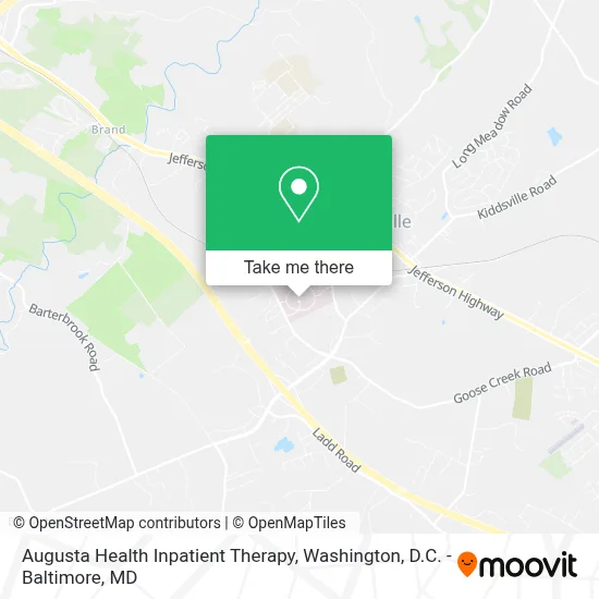 Augusta Health Inpatient Therapy map