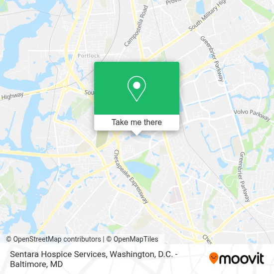 Sentara Hospice Services map