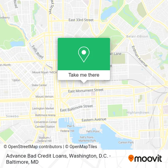 Advance Bad Credit Loans map
