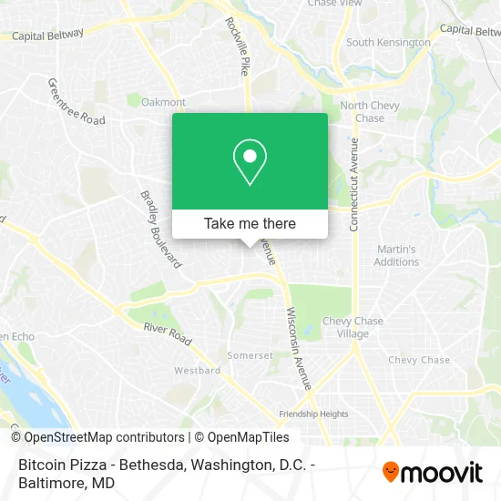 Bitcoin Pizza - Bethesda map