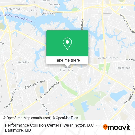Performance Collision Centers map