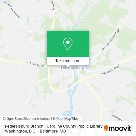 Federalsburg Branch - Caroline County Public Library map