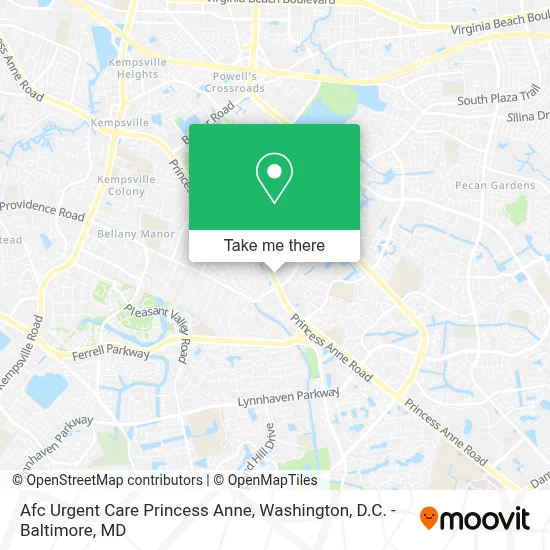 Afc Urgent Care Princess Anne map