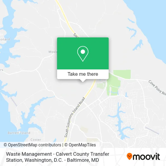 Waste Management - Calvert County Transfer Station map
