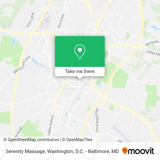 Serenity Massage map