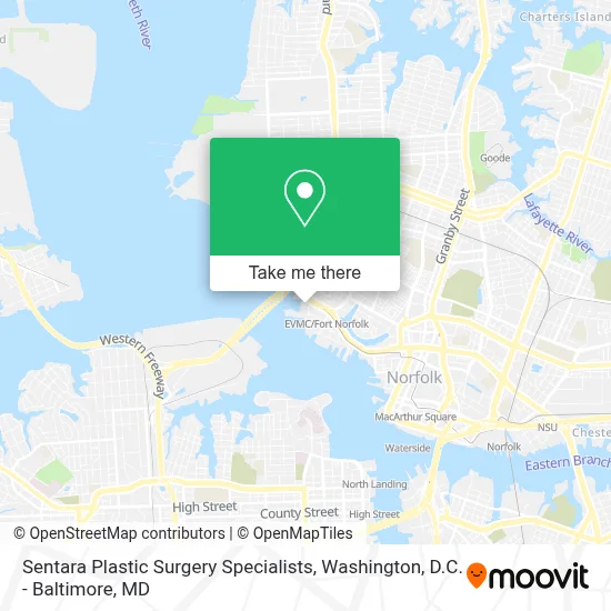 Sentara Plastic Surgery Specialists map