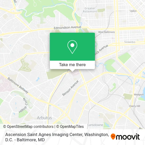 Ascension Saint Agnes Imaging Center map