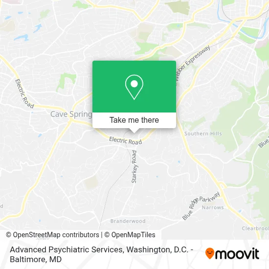 Advanced Psychiatric Services map