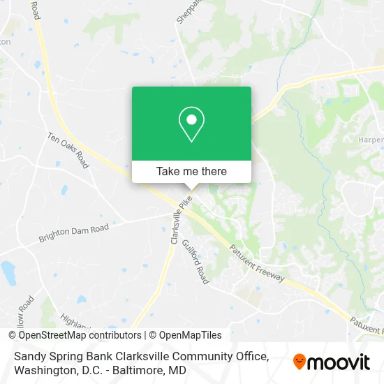Sandy Spring Bank Clarksville Community Office map