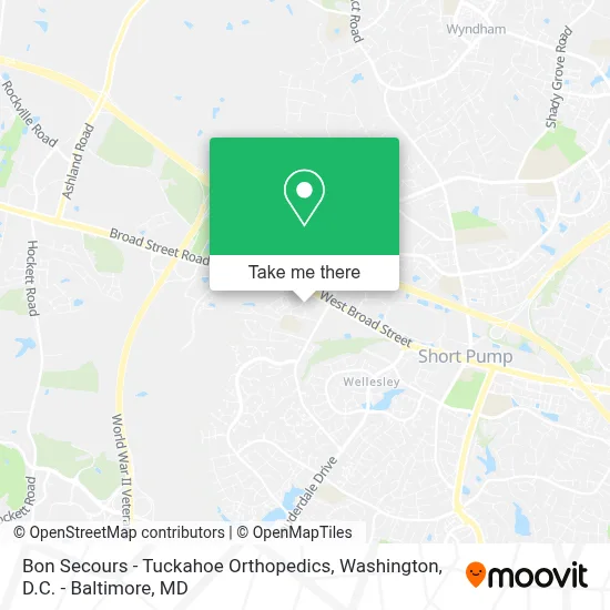 Bon Secours - Tuckahoe Orthopedics map