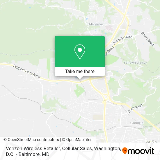 Verizon Wireless Retailer, Cellular Sales map