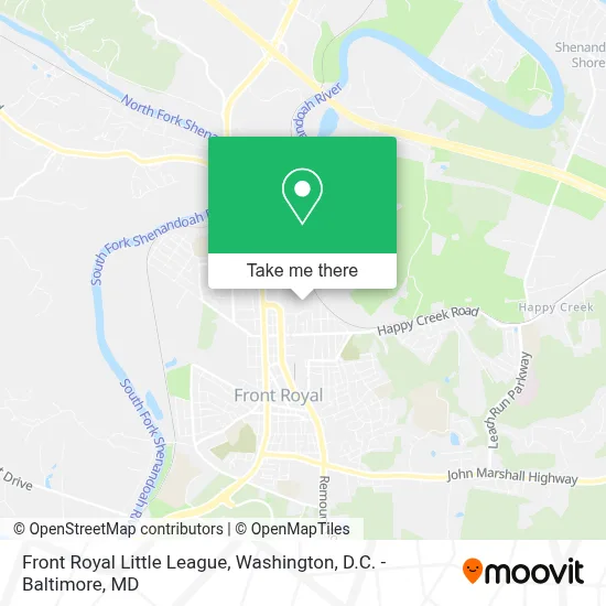 Front Royal Little League map