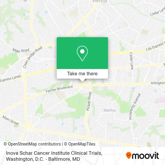 Inova Schar Cancer Institute Clinical Trials map
