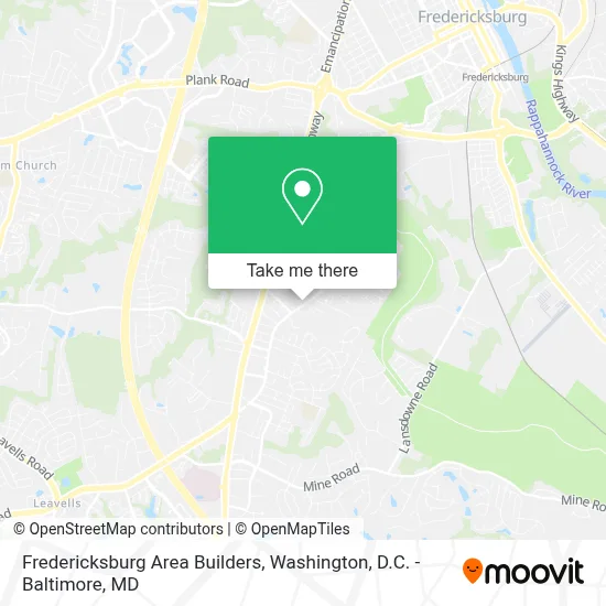 Fredericksburg Area Builders map