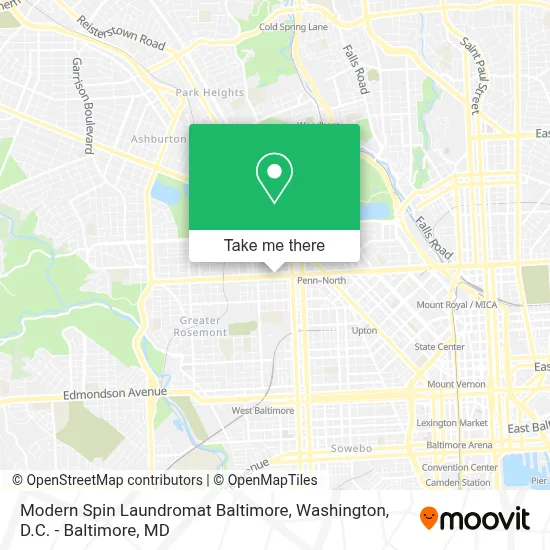 Modern Spin Laundromat Baltimore map