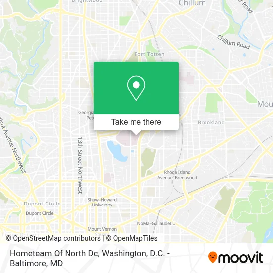 Hometeam Of North Dc map