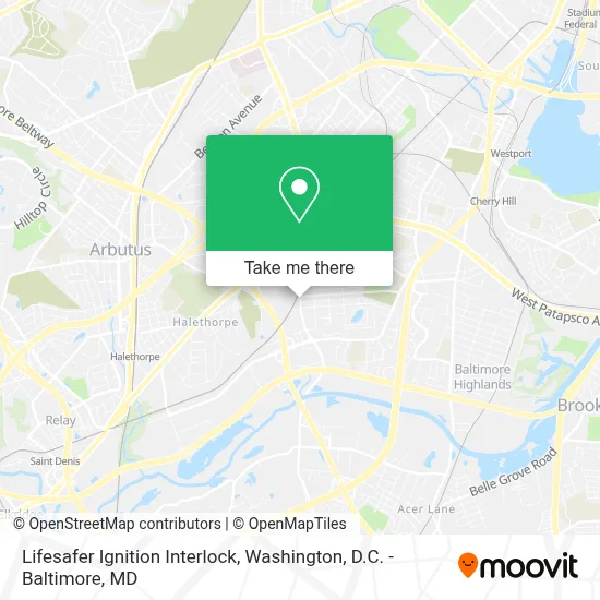 Lifesafer Ignition Interlock map