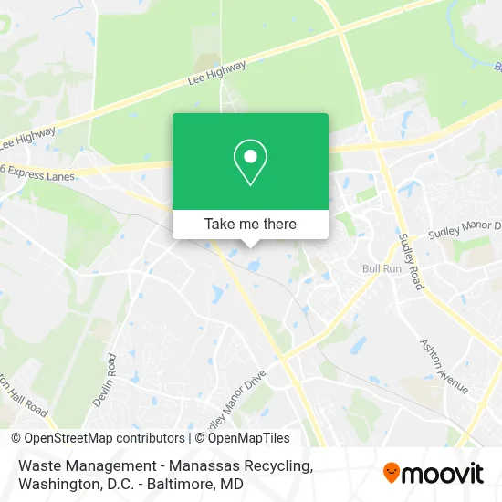 Waste Management - Manassas Recycling map