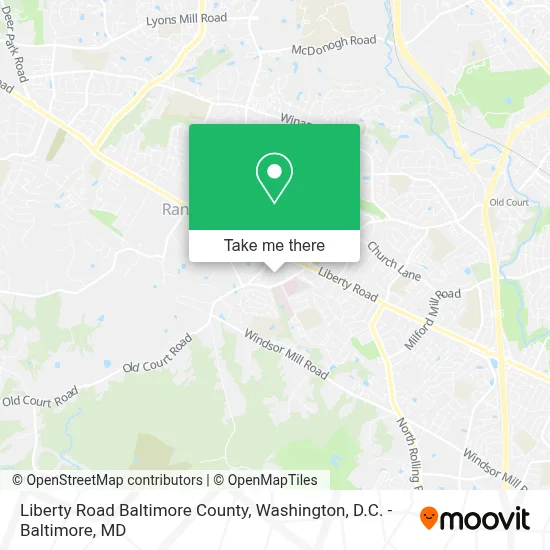 Liberty Road Baltimore County map