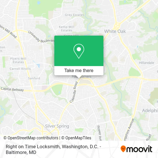 Right on Time Locksmith map