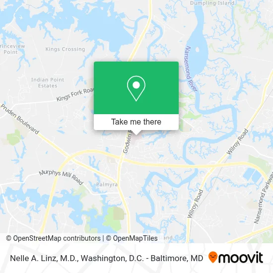 Nelle A. Linz, M.D. map