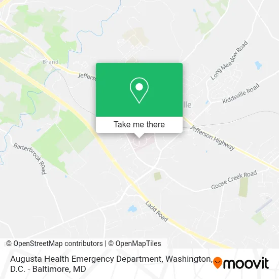 Augusta Health Emergency Department map