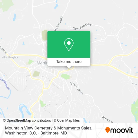 Mountain View Cemetery & Monuments Sales map