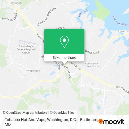 Tobacco Hut And Vape map