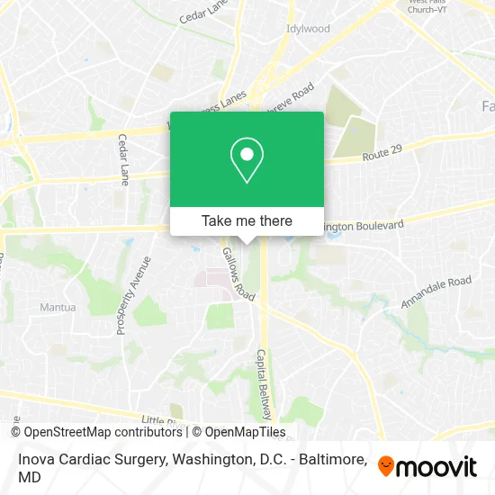 Inova Cardiac Surgery map