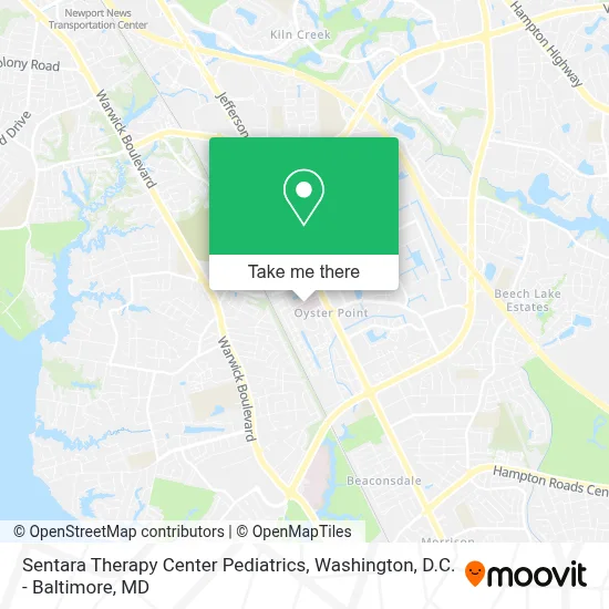 Sentara Therapy Center Pediatrics map