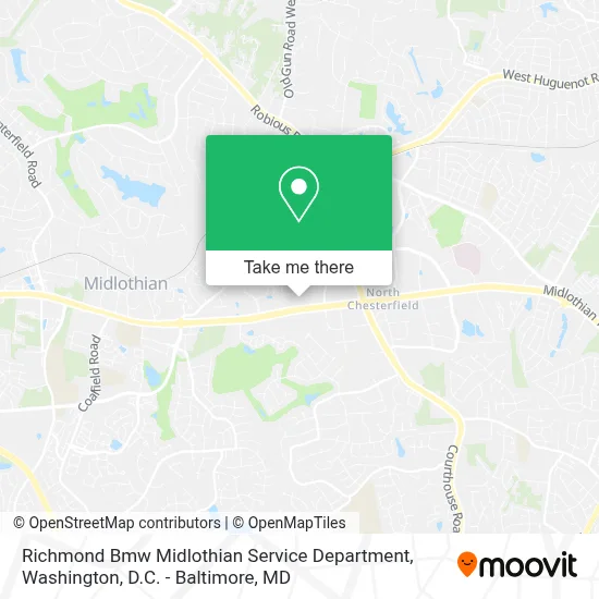 Richmond Bmw Midlothian Service Department map