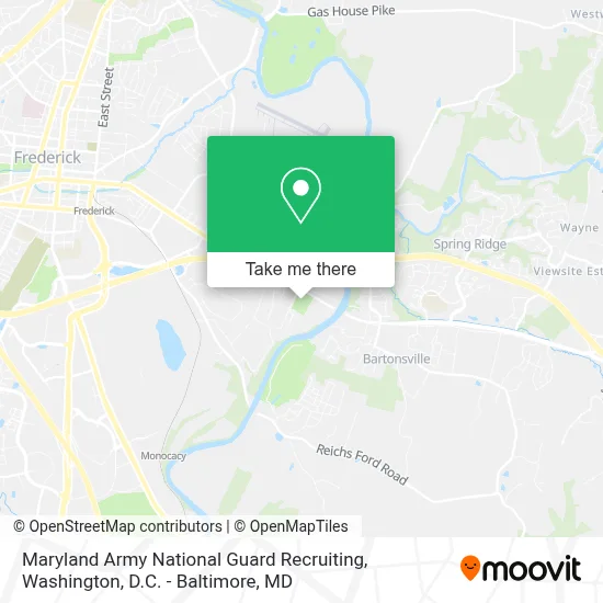 Maryland Army National Guard Recruiting map