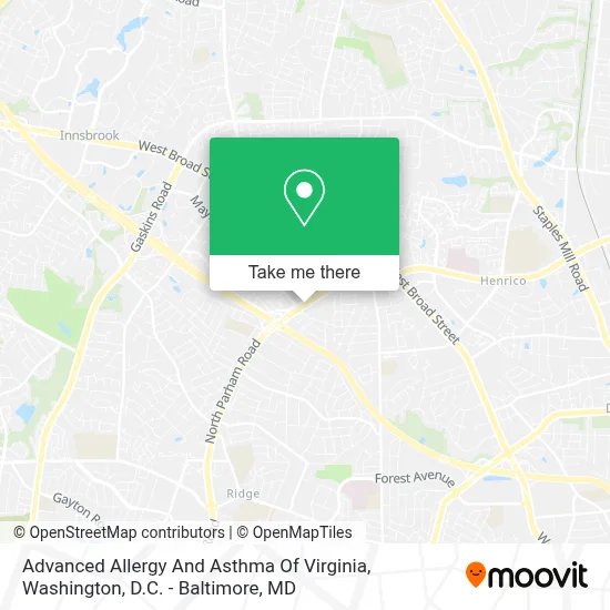 Advanced Allergy And Asthma Of Virginia map