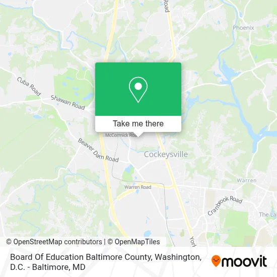 Board Of Education Baltimore County map